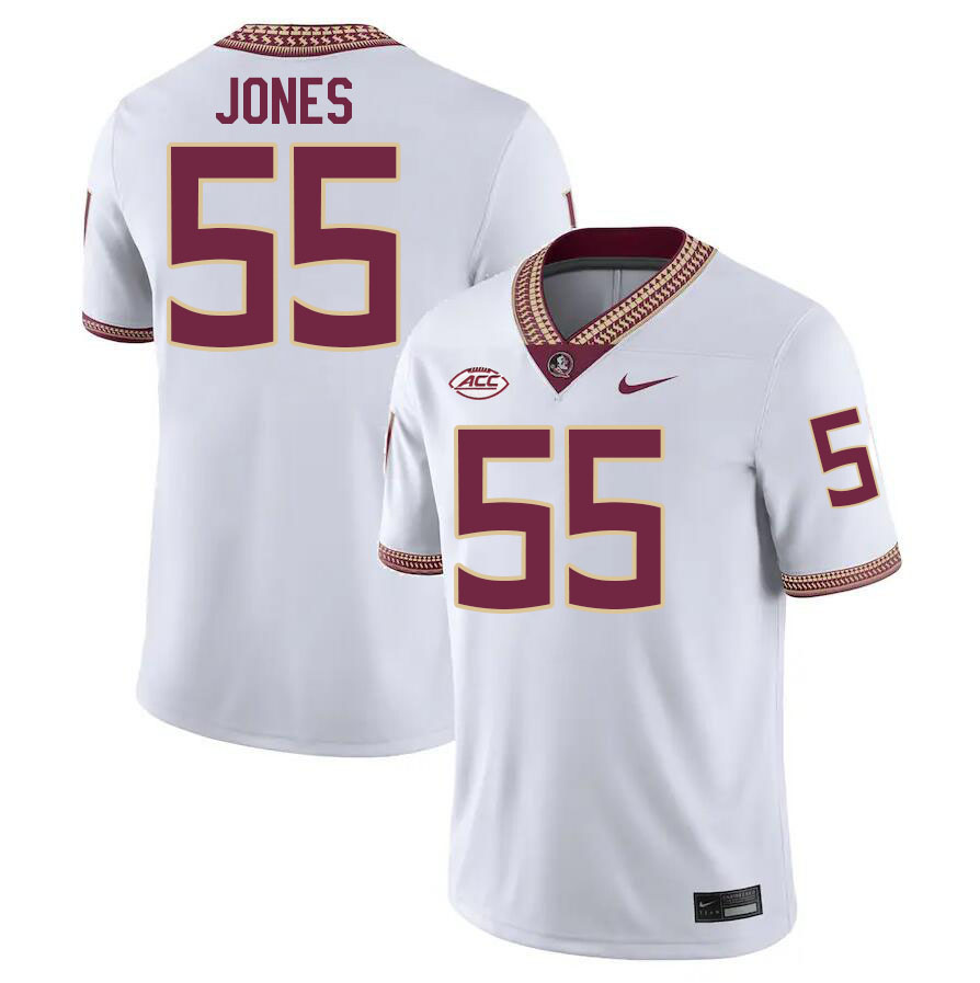 #55 Marvin Jones Florida State Seminoles Jerseys Football Stitched-White - Click Image to Close